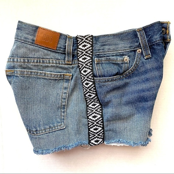 BDG Girlfriend High Rise Raw Hem Shorts 25 - Picture 6 of 6